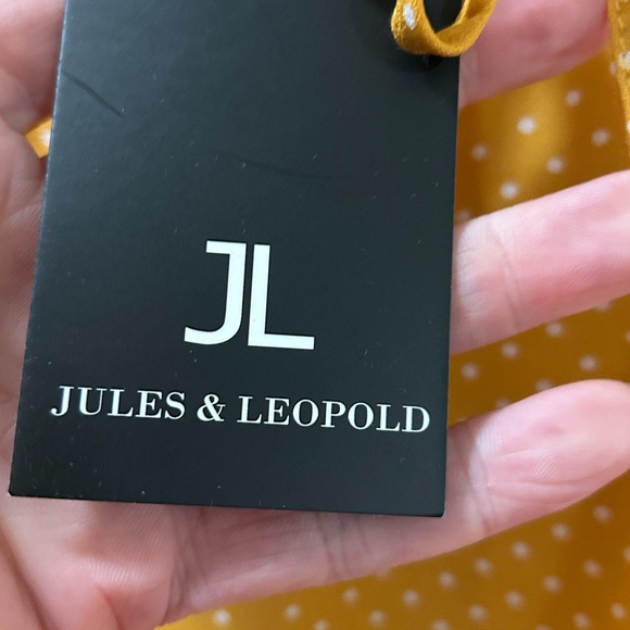 Jules & Leopold Mustard Polka Dot Ruffle Sleeve Blouse 3X NWT - Picture 5 of 10